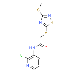 N-(2-Chloro-3-pyridinyl)-2-{[3-(methylsulfanyl)-1,2,4-thiadiazol-5-yl]sulfanyl}acetamide structure