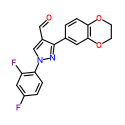 1-(2,4-DIFLUOROPHENYL)-3-(2,3-DIHYDROBENZO[B][1,4]DIOXIN-6-YL)-1H-PYRAZOLE-4-CARBALDEHYDE结构式