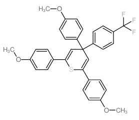 2,4,6-tris(4-methoxyphenyl)-4-[4-(trifluoromethyl)phenyl]thiopyran Structure