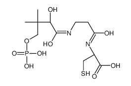 (2R)-2-[3-[[(2R)-2-hydroxy-3,3-dimethyl-4-phosphonooxybutanoyl]amino]propanoylamino]-3-sulfanylpropanoic acid Structure