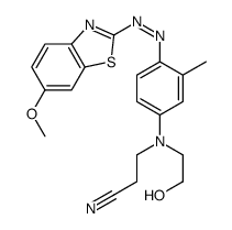 3-[(2-hydroxyethyl)[4-[(6-methoxybenzothiazol-2-yl)azo]-3-methylphenyl]amino]propiononitrile structure