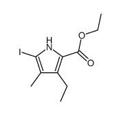 ethyl 5-carboxy-3-ethyl-5-iodo-4-methylpyrrole-2-carboxylate Structure