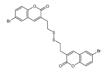 3,3'-(disulfanediylbis(ethane-2,1-diyl))bis(6-bromo-2H-chromen-2-one)结构式