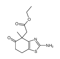 ethyl 2-amino-4,5,6,7-tetrahydro-4-methyl-5-oxo-4-benzothiazoloacetate Structure