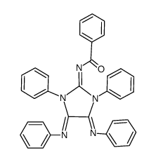 1,3-Diphenyl-2-benzoylimino-4,5-bis[phenylimino]imidazolidin结构式