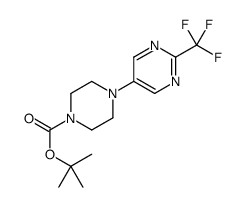 4-(2-Trifluoromethylpyrimidin-5-yl)-1-piperazine-1-carboxylic acid tert-butyl ester structure