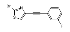 2-bromo-4-[2-(3-fluorophenyl)ethynyl]-1,3-thiazole Structure