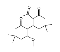 2-acetyl-3-(2-methoxy-6-oxo-4,4-dimethylcyclohexyl)-5,5-dimethylcyclohexan-1-one结构式