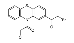 2-bromoacetyl-10-chloroacetyl-10H-phenothiazine Structure