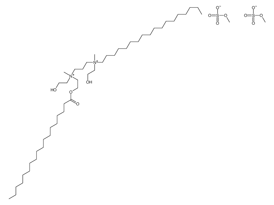 N,N'-bis(2-hydroxyethyl)-N,N'-dimethyl-N-octadecyl-N'-[2-(stearoyloxy)ethyl]-N,N'-propane-1,3-diyldiammonium S,S'-dimethyl disulphate Structure