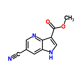 6-氰基-1H-吡咯并[3,2-B]吡啶-3-羧酸甲酯结构式