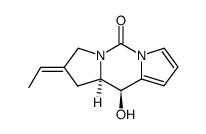 (2E,10R*,10aS*)-2-ethylidine-2,3,10,10a-tetrahydro-10-hydroxy-1H,5H-dipyrrolo<1,2-c:2'1'-f>pyrimidin-5-one Structure