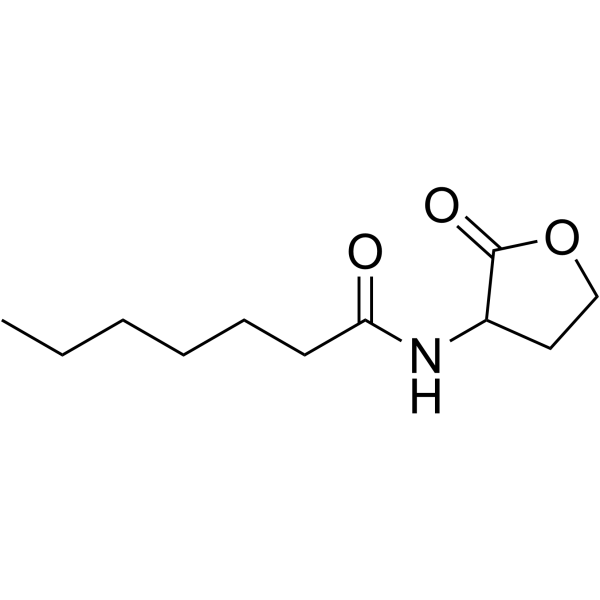 N-庚酰-DL-高丝氨酸内酯结构式