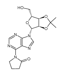 1-(9-((3aR,4R,6R,6aR)-6-(hydroxymethyl)-2,2-dimethyltetrahydrofuro[3,4-d][1,3]dioxol-4-yl)-9H-purin-6-yl)pyrrolidin-2-one结构式