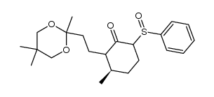 (3R)-3-methyl-6-(phenylsulfinyl)-2-(2-(2,5,5-trimethyl-1,3-dioxan-2-yl)ethyl)cyclohexanone Structure