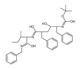 tert-butyl N-[(2S,3S,5R)-5-benzyl-6-[[(2S,3S)-1-(benzylamino)-3-methyl-1-oxopentan-2-yl]amino]-3-hydroxy-6-oxo-1-phenylhexan-2-yl]carbamate结构式