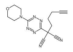 2-(6-morpholin-4-yl-1,2,4,5-tetrazin-3-yl)-2-pent-4-ynylpropanedinitrile结构式