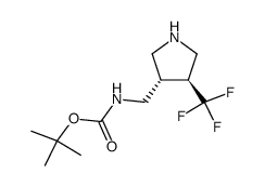 ((3S,4S)-4-Trifluoromethyl-pyrrolidin-3-ylmethyl)-carbamic acid tert-butyl ester结构式