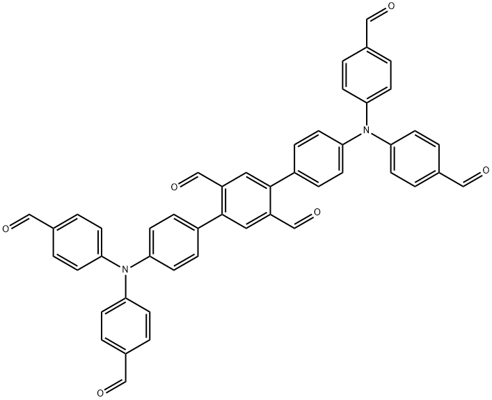 [1,1':4',1''-Terphenyl]-2',5'-dicarboxaldehyde,4,4''-bis[bis(4-formylphenyl)amino Structure