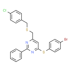 4-BROMOPHENYL 6-([(4-CHLOROBENZYL)SULFANYL]METHYL)-2-PHENYL-4-PYRIMIDINYL SULFIDE Structure