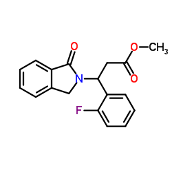 Methyl 3-(2-fluorophenyl)-3-(1-oxo-1,3-dihydro-2H-isoindol-2-yl)propanoate结构式