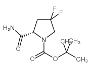 (S)-2-氨基甲酰基-4,4-二氟吡咯烷-1-甲酸叔丁酯结构式