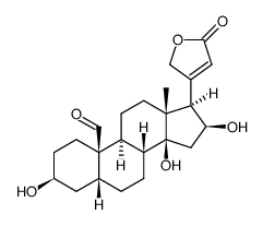 19-Oxo-3β,14,16β-trihydroxy-5β-card-20(22)-enolide结构式