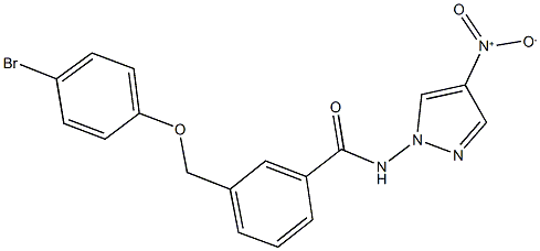 3-[(4-bromophenoxy)methyl]-N-{4-nitro-1H-pyrazol-1-yl}benzamide Structure