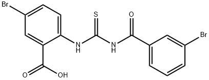 5-bromo-2-[[[(3-bromobenzoyl)amino]thioxomethyl]amino]-benzoic acid Structure