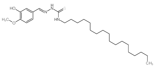 1-[(3-hydroxy-4-methoxy-phenyl)methylideneamino]-3-octadecyl-thiourea结构式