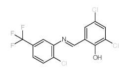 2,4-dichloro-6-[[[2-chloro-5-(trifluoromethyl)phenyl]amino]methylidene]cyclohexa-2,4-dien-1-one结构式