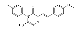 3-mercapto-6-(4-methoxystyryl)-4-(p-tolyl)-1,2,4-triazin-5(4H)-one Structure