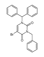 1-Benzhydryl-3-benzyl-5-bromo-1H-pyrimidine-2,4-dione结构式