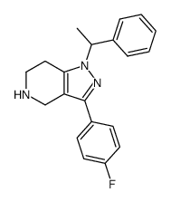 3-(4-Fluoro-phenyl)-1-(1-phenyl-ethyl)-4,5,6,7-tetrahydro-1H-pyrazolo[4,3-c]pyridine结构式