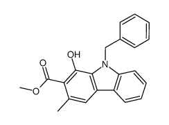 methyl 1-hydroxy-3-methyl-9-(phenylmethyl)-9H-carbazole-2-carboxylate结构式