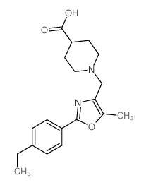 1-{[2-(4-ethylphenyl)-5-methyl-1,3-oxazol-4-yl]methyl}piperidine-4-carboxylic acid结构式