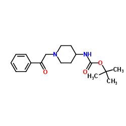 2-Methyl-2-propanyl [1-(2-oxo-2-phenylethyl)-4-piperidinyl]carbamate结构式