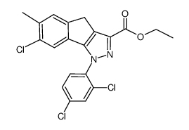 ethyl 7-chloro-1-(2,4-dichlorophenyl)-6-methyl-1,4-dihydroindeno[1,2-c]pyrazole-3-carboxylate Structure