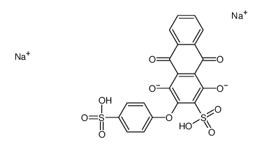 disodium 9,10-dihydro-1,4-dihydroxy-9,10-dioxo-3-(4-sulphonatophenoxy)anthracene-2-sulphonate Structure