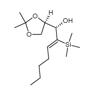 (Z)-(1S,4'R)-1-(2,2-dimethyl-1,3-dioxolane-4-yl)-2-trimethylsilyl-hept-2-en-1-ol结构式