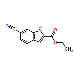 6-氰基-1H-吲哚-2-羧酸乙酯结构式