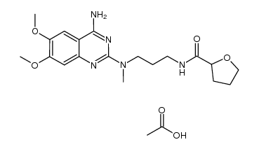 (R,S)-N-[3-[(4-amino-6,7-dimethoxy-2-quinazolinyl)methylamino]propyl]tetrahydro-2-furancarboxamide acetate结构式