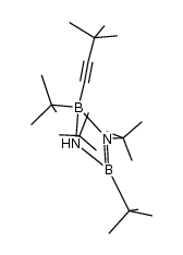 1,2,3,4-tetra-tert-butyl-4-(3,3-dimethylbutynyl)-1,3-diazonia-2,4-diboratacyclobutene Structure