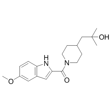 1-[1-[(5-甲氧基-1H-吲哚-2-基)羰基]哌啶-4-基]-2-甲基丙-2-醇结构式