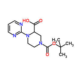 4-{[(2-Methyl-2-propanyl)oxy]carbonyl}-1-(2-pyrimidinyl)-2-piperazinecarboxylic acid图片