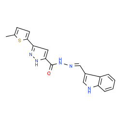 N'-(1H-indol-3-ylmethylene)-3-(5-methyl-2-thienyl)-1H-pyrazole-5-carbohydrazide picture