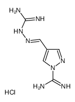 1H-Pyrazole-1-carboximidamide,4-[[2-(aminoiminomethyl)hydrazinylidene]methyl]-, hydrochloride (1:2) structure