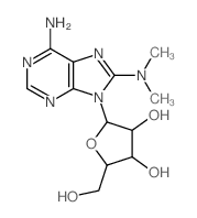 2-(6-amino-8-dimethylamino-purin-9-yl)-5-(hydroxymethyl)oxolane-3,4-diol structure