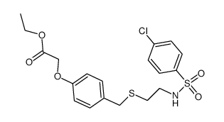 ethyl 4-<2-(4-chlorophenylsulfonylamino)ethylthiomethyl>phenoxyacetate结构式