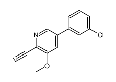 5-(3-chlorophenyl)-3-methoxypyridine-2-carbonitrile structure